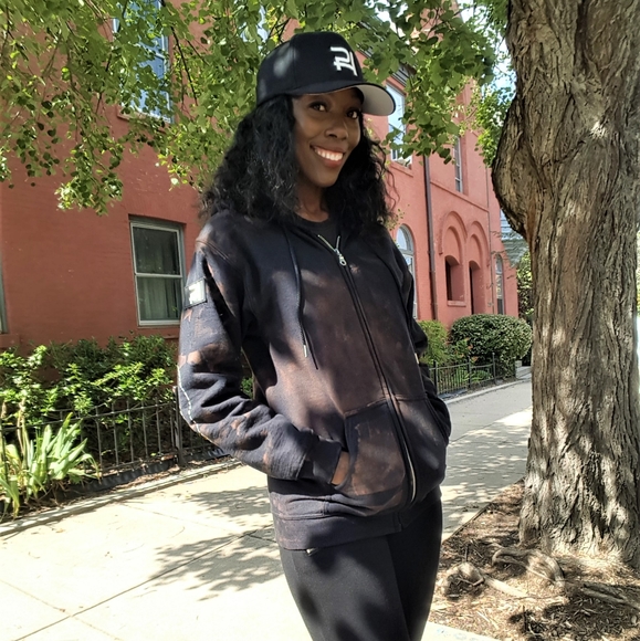 Sale!"Bleached Out" Black Unisex Hoodie - Picture 5 of 5